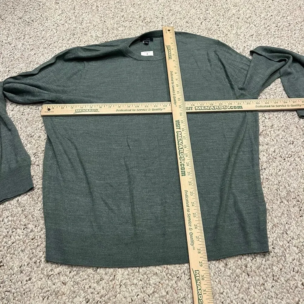 NEW J Crew Merino Wool Blend Crewneck Sweater XL Green Classic Preppy Casual